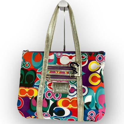 ７８ COACH コーチ トートバッグ 大容量  ポビー マルチカラー K0932 13839