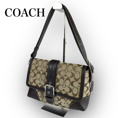 ８３ COACH コーチ トートバッグ シグネチャー×レザー