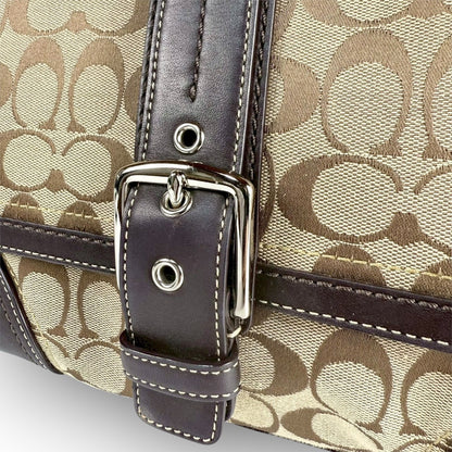 ８３ COACH コーチ トートバッグ シグネチャー×レザー