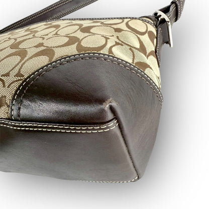 ８３ COACH コーチ トートバッグ シグネチャー×レザー