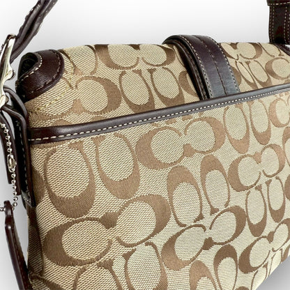 ８３ COACH コーチ トートバッグ シグネチャー×レザー