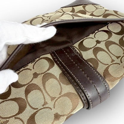 ８３ COACH コーチ トートバッグ シグネチャー×レザー