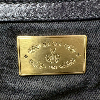 ８４ BALLY バリー キルティング レザー ハンドバッグ ブラック 黒