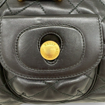８４ BALLY バリー キルティング レザー ハンドバッグ ブラック 黒