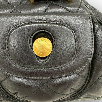 ８４ BALLY バリー キルティング レザー ハンドバッグ ブラック 黒