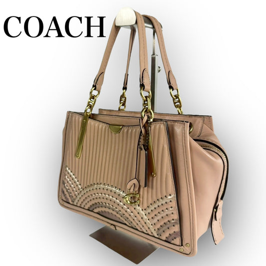 ８５ COACH コーチ ハンドバッグ サーモンピンク  K1880 68814