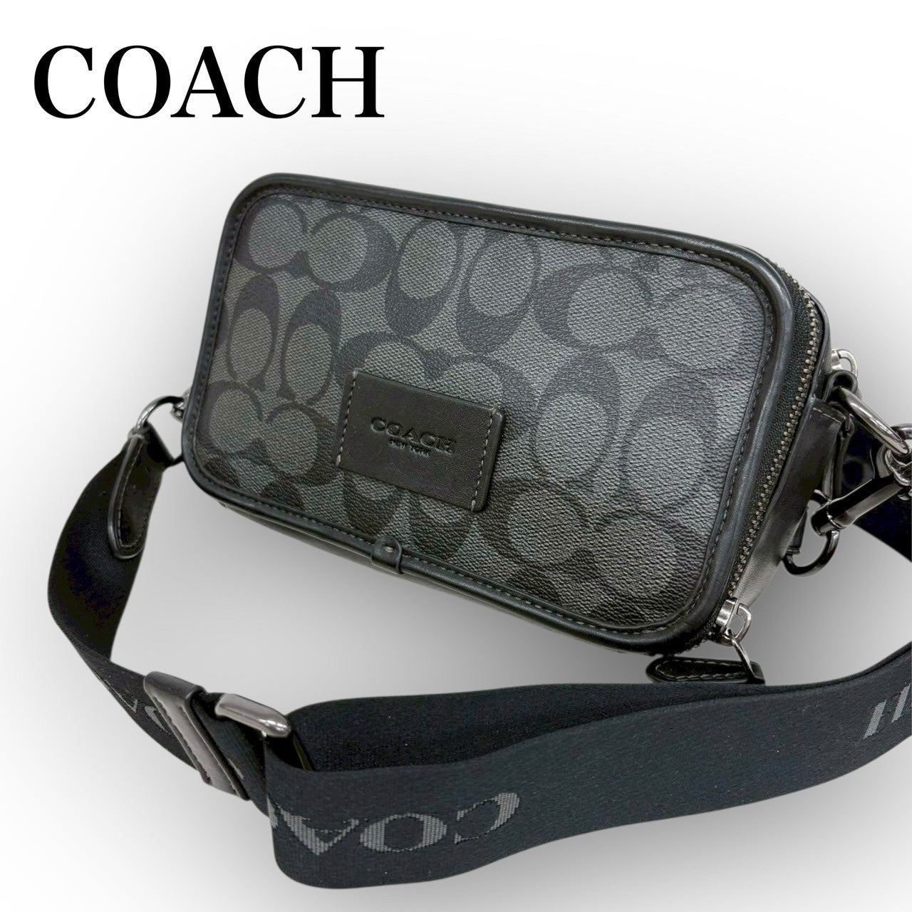 ８６ COACH コーチ クロスボディ ミニショルダーバッグ ユニセックス ブラック
