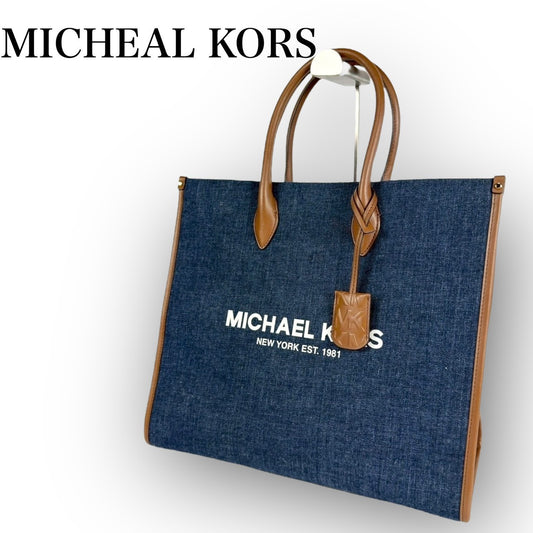 ９０ MICHAEL KORS マイケルコース トートバッグ  ショルダーバッグ ブルー ブラウン