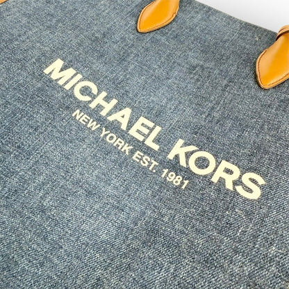 ９０ MICHAEL KORS マイケルコース トートバッグ  ショルダーバッグ ブルー ブラウン