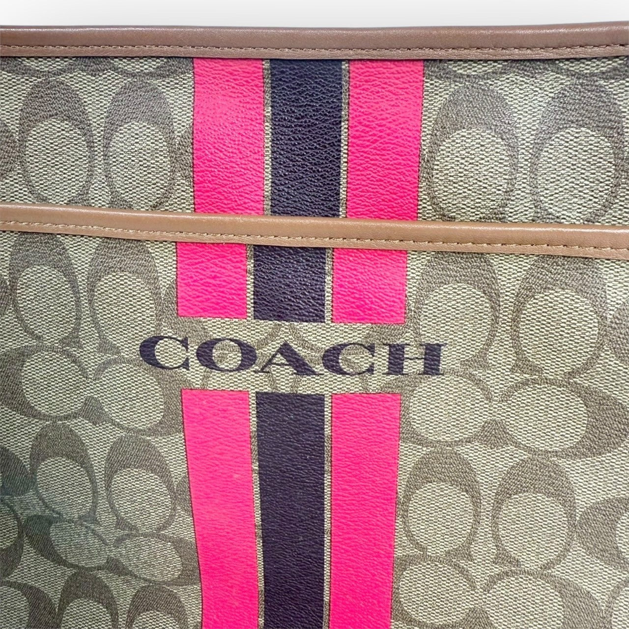 ９１ COACH コーチ ショルダーバッグ シグネチャー ブラウン J1677-F38402