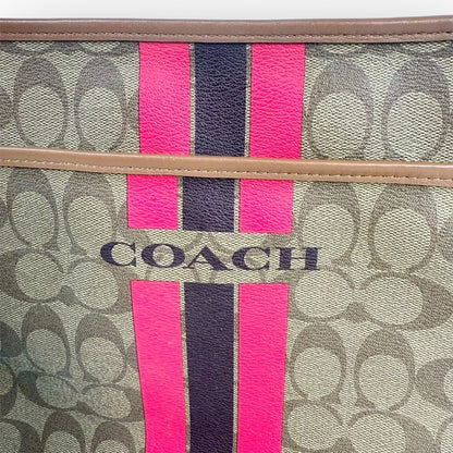 ９１ COACH コーチ ショルダーバッグ シグネチャー ブラウン J1677-F38402