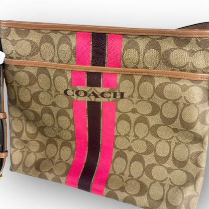 ９１ COACH コーチ ショルダーバッグ シグネチャー ブラウン J1677-F38402