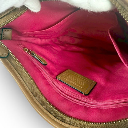９１ COACH コーチ ショルダーバッグ シグネチャー ブラウン J1677-F38402