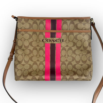 ９１ COACH コーチ ショルダーバッグ シグネチャー ブラウン J1677-F38402