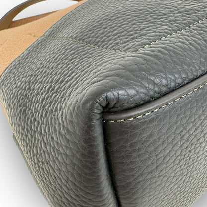 ９２ FURLA フルラ バイカラー レザー 2way ショルダーバッグ ブラウン×ブラック