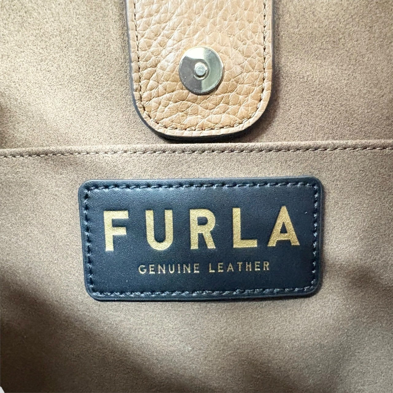 ９２ FURLA フルラ バイカラー レザー 2way ショルダーバッグ ブラウン×ブラック