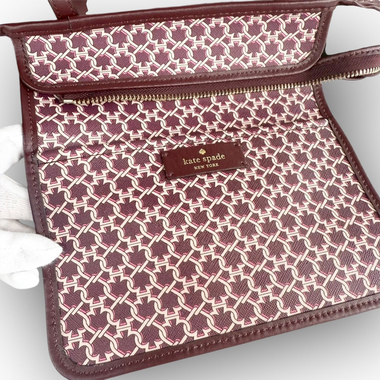 ９４ Kate Spade ケイトスペード 2way バッグ ショルダーバッグ ハンドバッグ ワインレッド