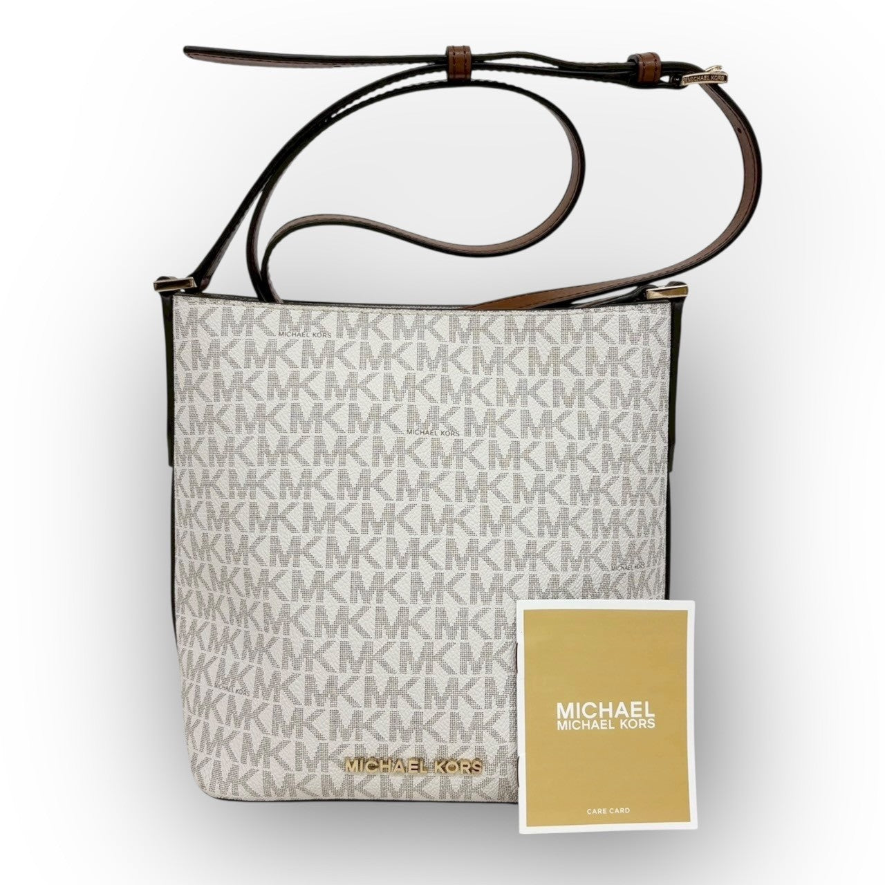 １０２ MICHAEL KORS マイケルコース ショルダー バッグ ホワイト×ブラウン