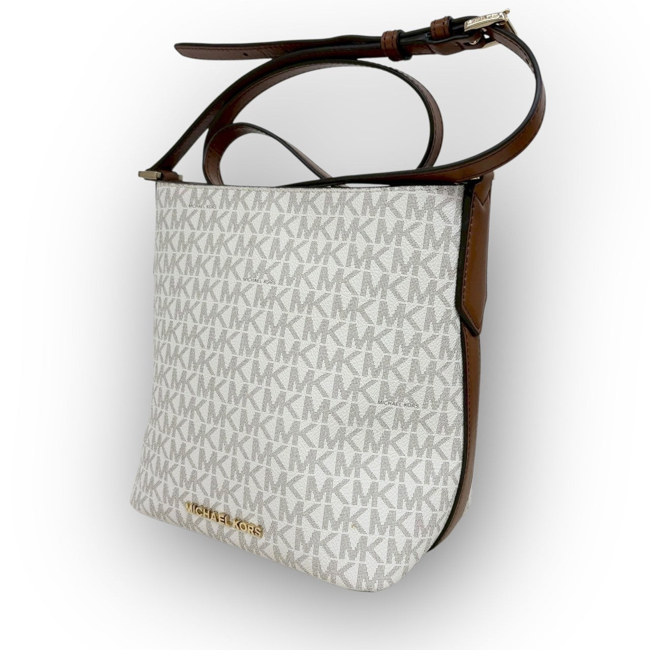 １０２ MICHAEL KORS マイケルコース ショルダー バッグ ホワイト×ブラウン