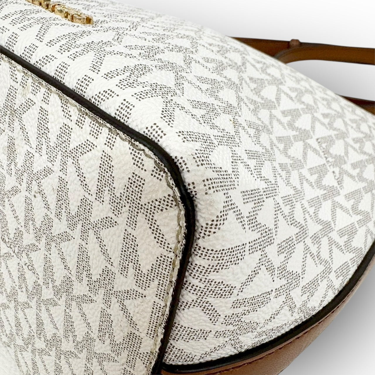１０２ MICHAEL KORS マイケルコース ショルダー バッグ ホワイト×ブラウン