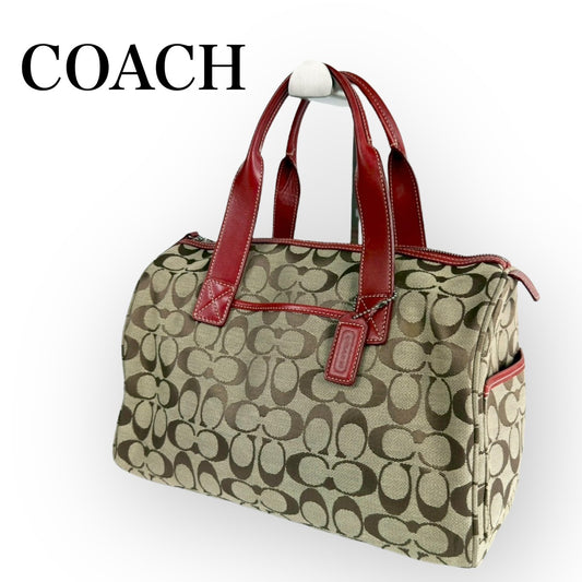 １１２ COACH コーチ ハンドバッグ シグネチャー×レッド K1R 6074