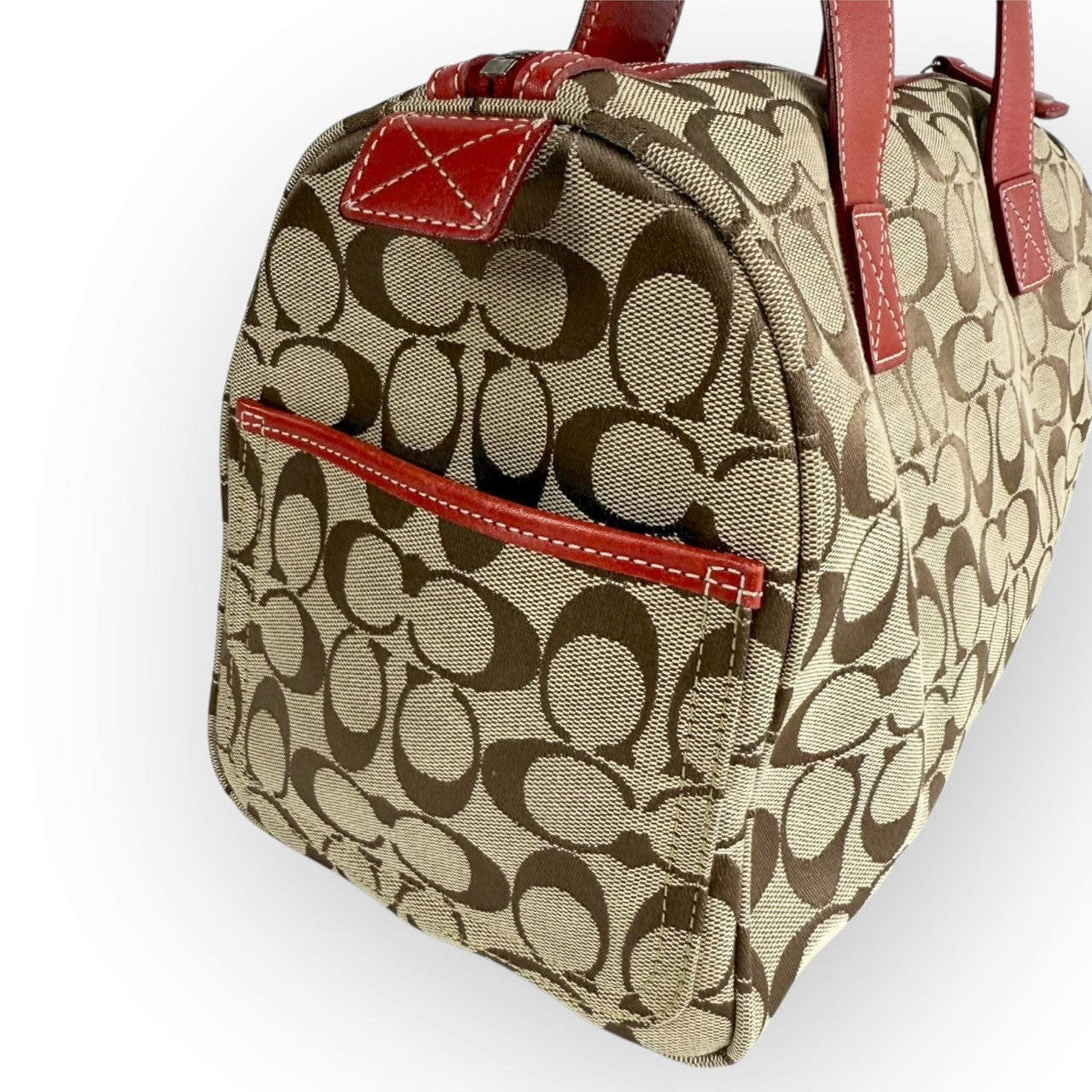 １１２ COACH コーチ ハンドバッグ シグネチャー×レッド K1R 6074
