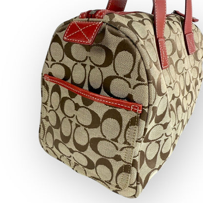 １１２ COACH コーチ ハンドバッグ シグネチャー×レッド K1R 6074