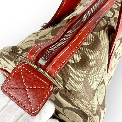 １１２ COACH コーチ ハンドバッグ シグネチャー×レッド K1R 6074