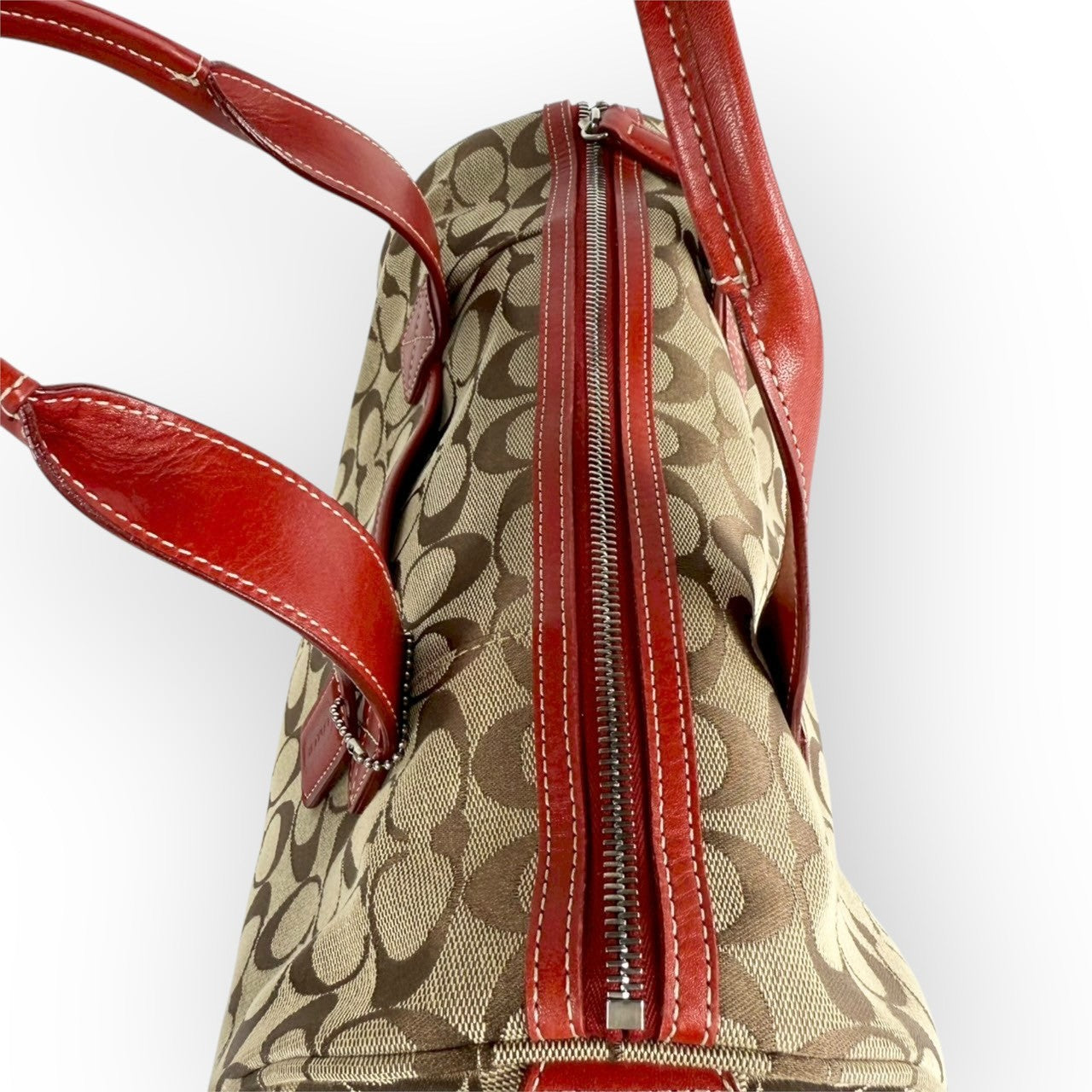 １１２ COACH コーチ ハンドバッグ シグネチャー×レッド K1R 6074