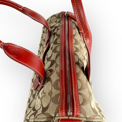 １１２ COACH コーチ ハンドバッグ シグネチャー×レッド K1R 6074