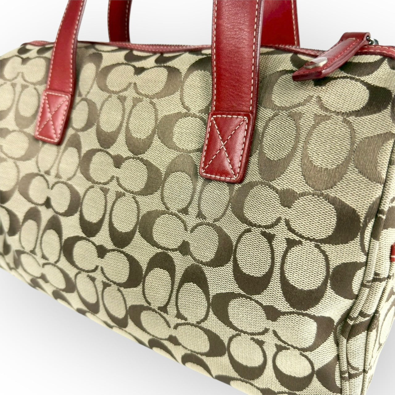 １１２ COACH コーチ ハンドバッグ シグネチャー×レッド K1R 6074