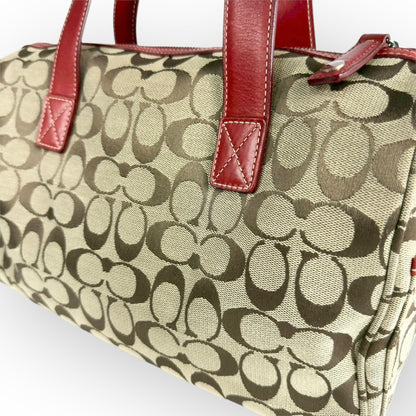 １１２ COACH コーチ ハンドバッグ シグネチャー×レッド K1R 6074