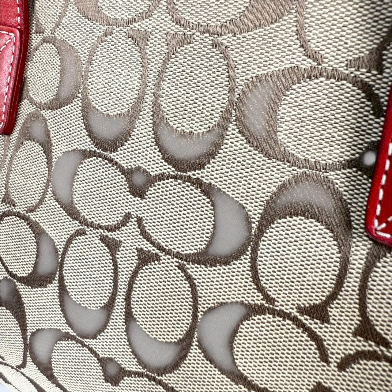１１２ COACH コーチ ハンドバッグ シグネチャー×レッド K1R 6074