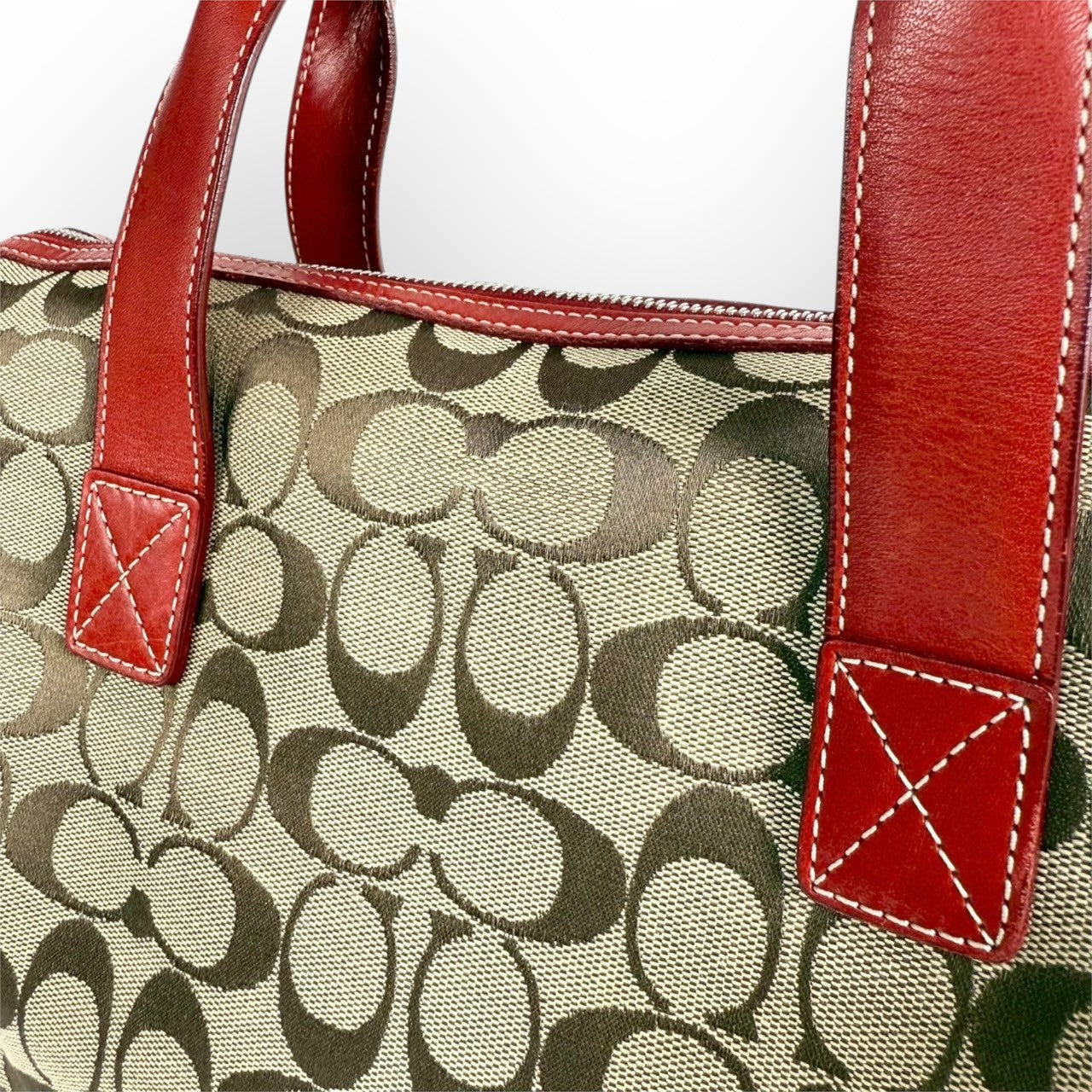 １１２ COACH コーチ ハンドバッグ シグネチャー×レッド K1R 6074