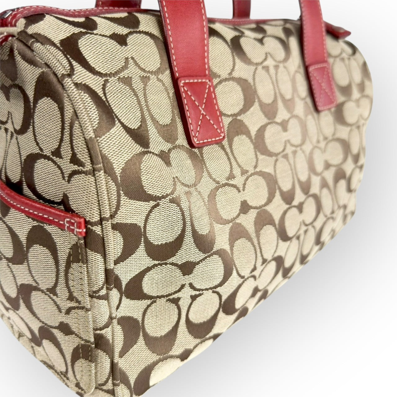 １１２ COACH コーチ ハンドバッグ シグネチャー×レッド K1R 6074
