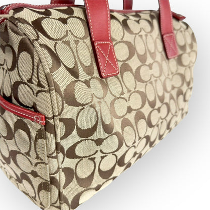 １１２ COACH コーチ ハンドバッグ シグネチャー×レッド K1R 6074