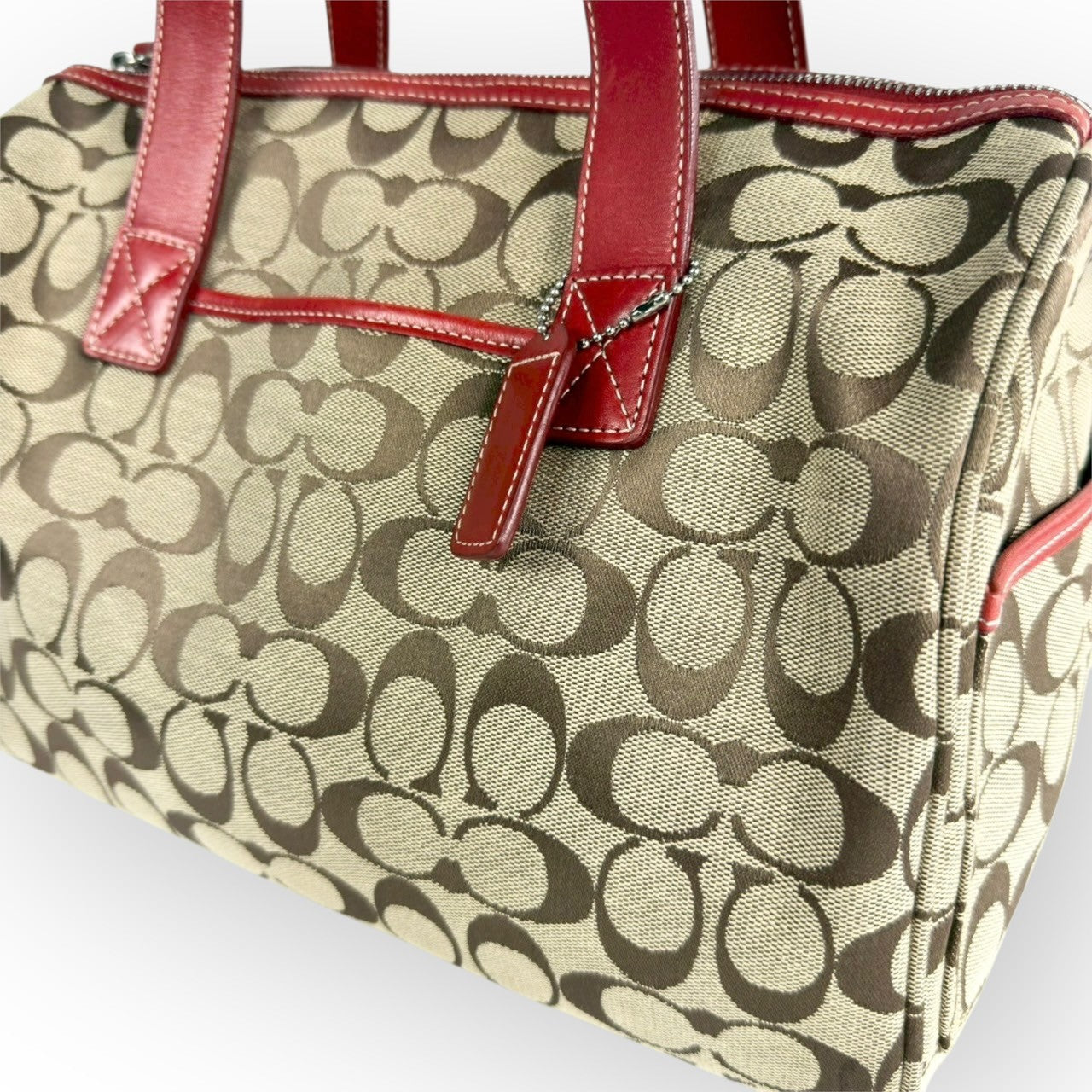 １１２ COACH コーチ ハンドバッグ シグネチャー×レッド K1R 6074