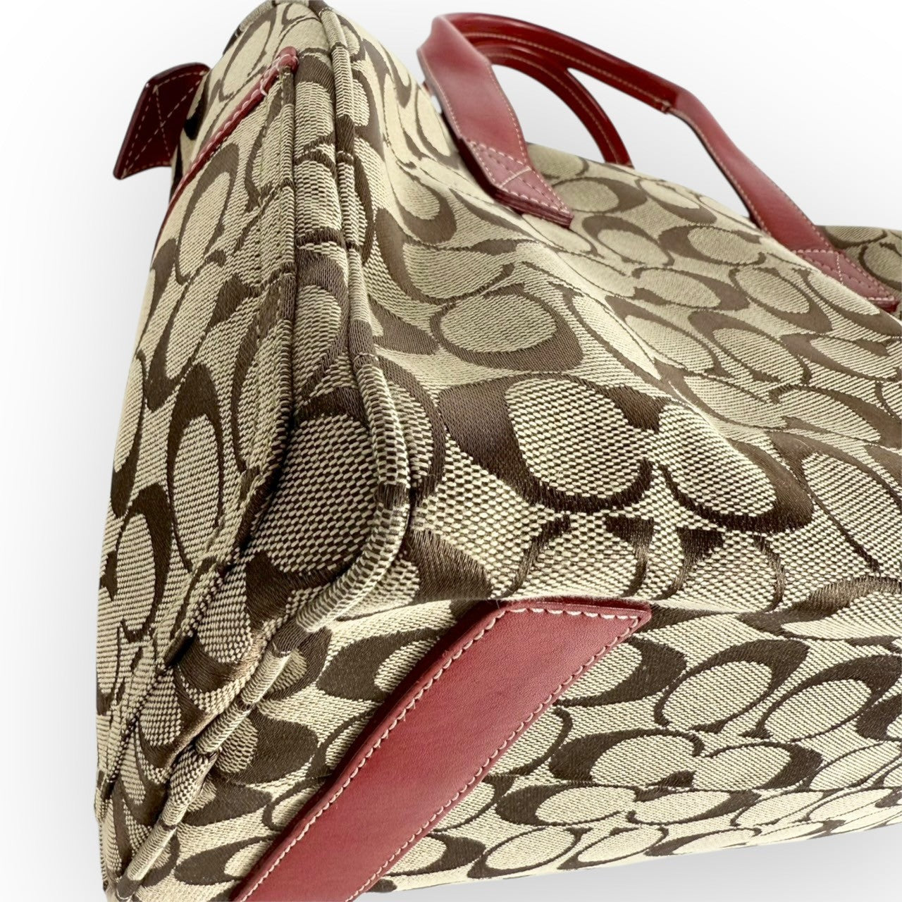 １１２ COACH コーチ ハンドバッグ シグネチャー×レッド K1R 6074
