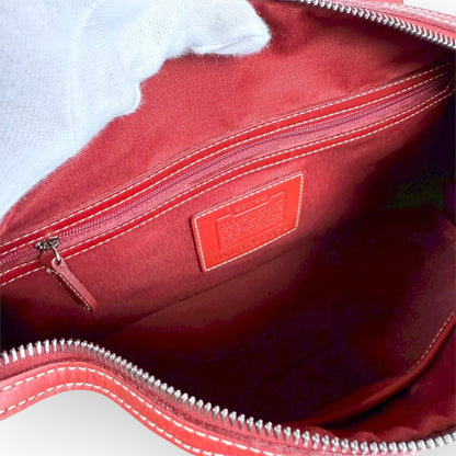 １１２ COACH コーチ ハンドバッグ シグネチャー×レッド K1R 6074