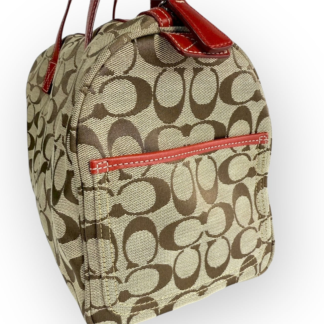 １１２ COACH コーチ ハンドバッグ シグネチャー×レッド K1R 6074