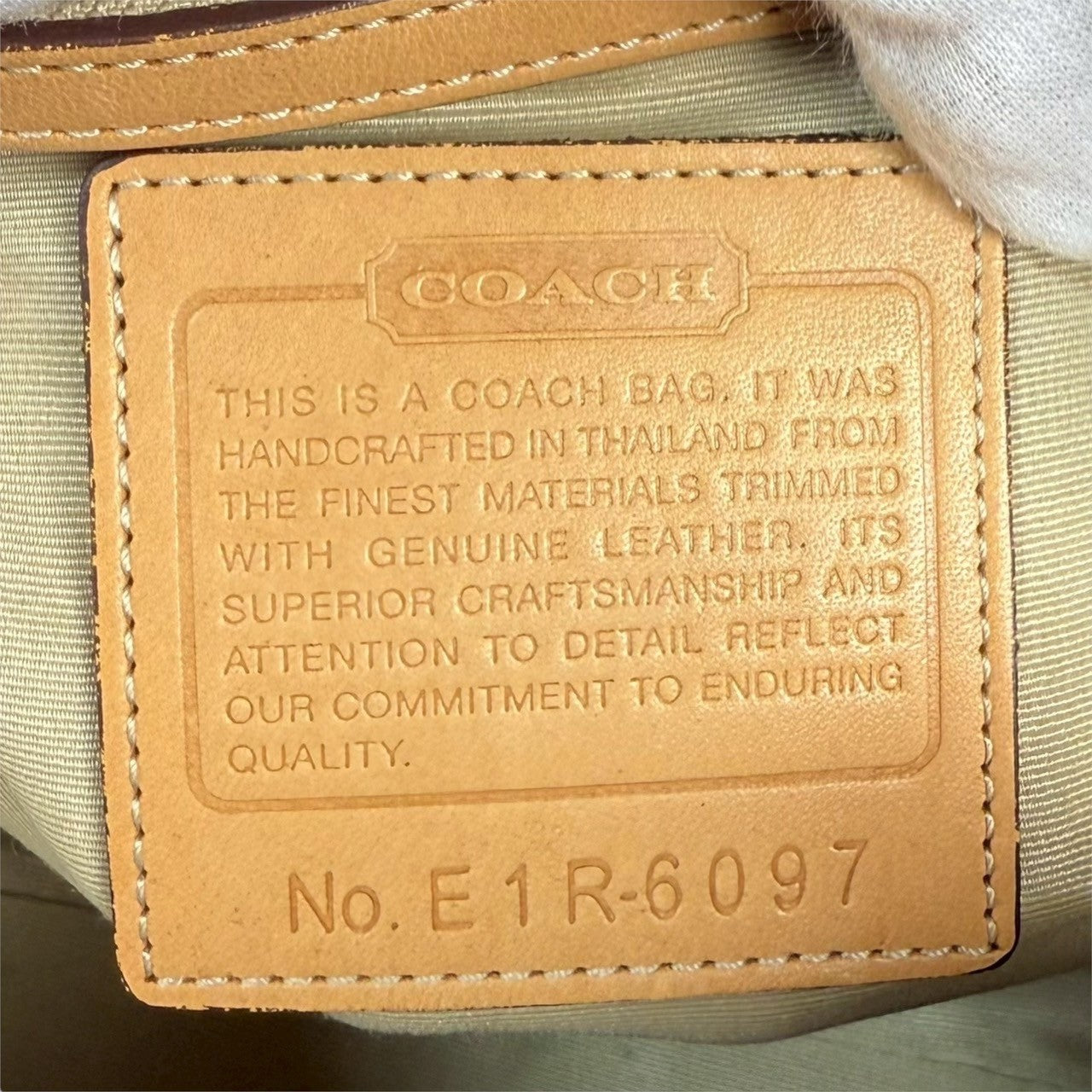 １１３ COACH コーチ ハンドバッグ シグネチャー レッド×ブラウン×ベージュ E1R 6097