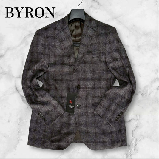 新品 BYRON バイロン ビジネススーツ	AB4　グレー チェック