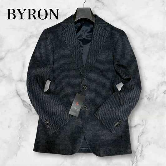 新品　BYRON バイロンビジネ　ススーツ　Sサイズ　ブルーグレー　千鳥格子