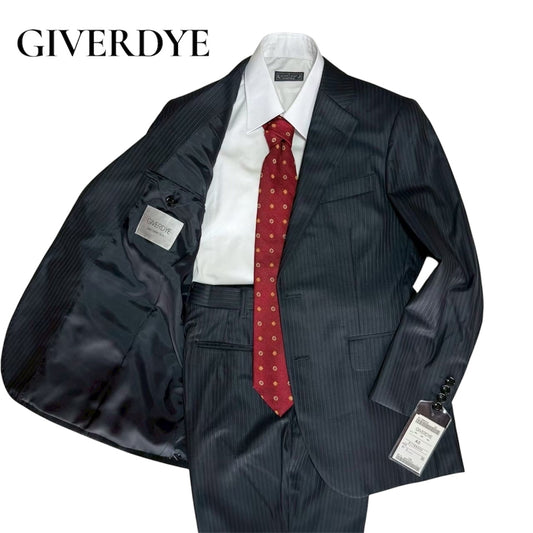 【OG-22】GIVERDYE （ジバルディ）617B8002　ネイビー シャドーストライプツーパンツスーツ　A3
