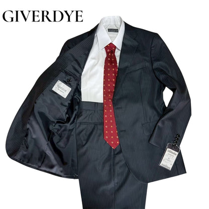 【OG-23】GIVERDYE （ジバルディ）617B8002　ネイビー シャドーストライプツーパンツスーツ　A5