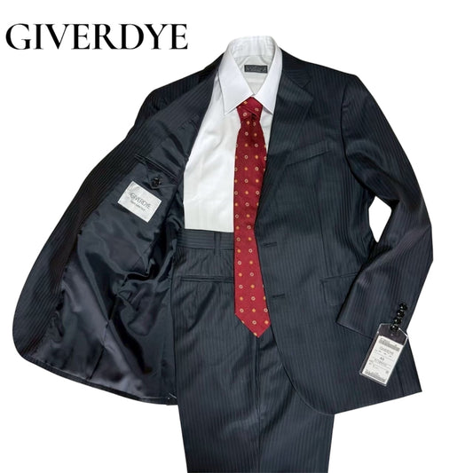 【OG-23】GIVERDYE （ジバルディ）617B8002　ネイビー シャドーストライプツーパンツスーツ　A5