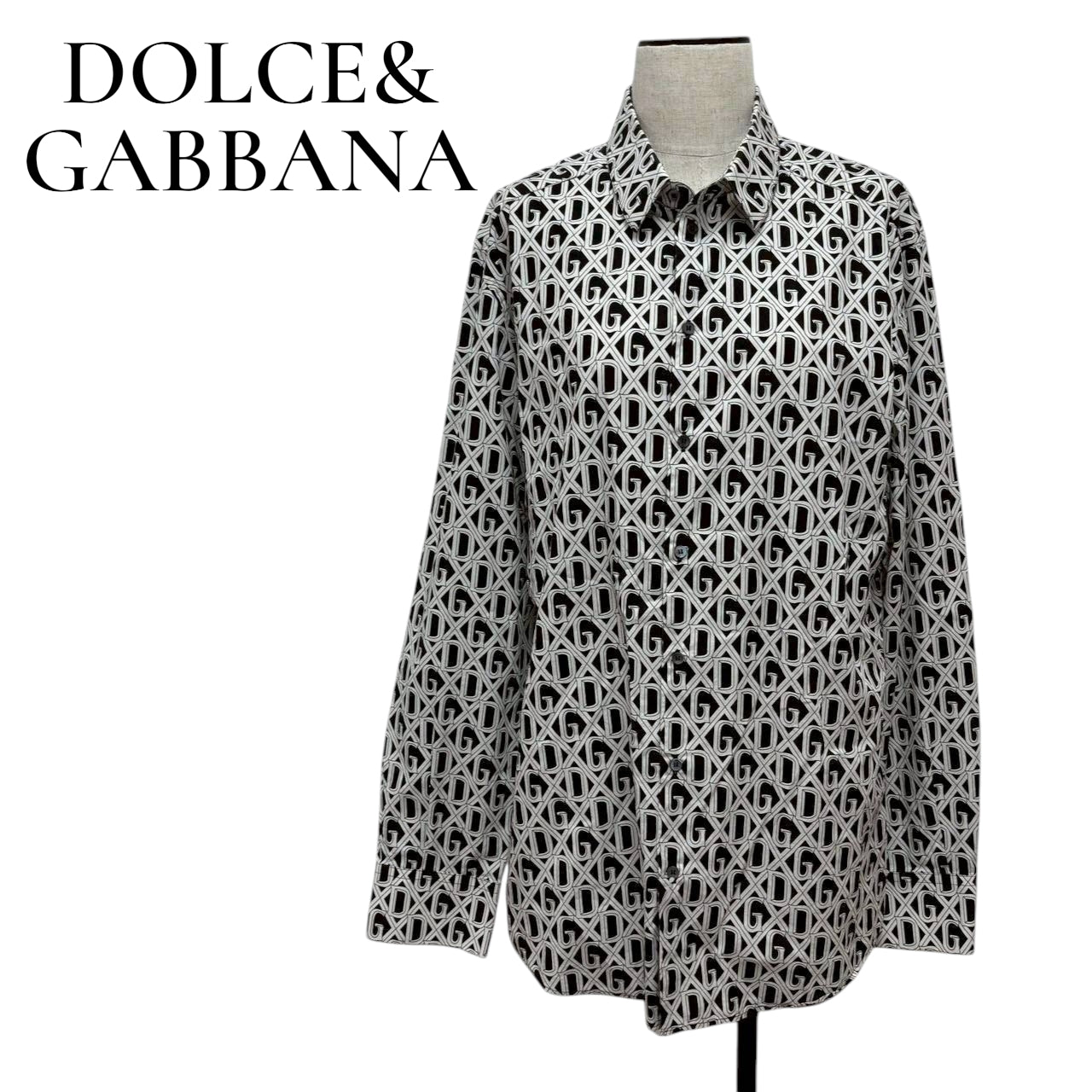 【RC2511-02】 DOLCE&GABBANA トップス 白 黒 メンズ