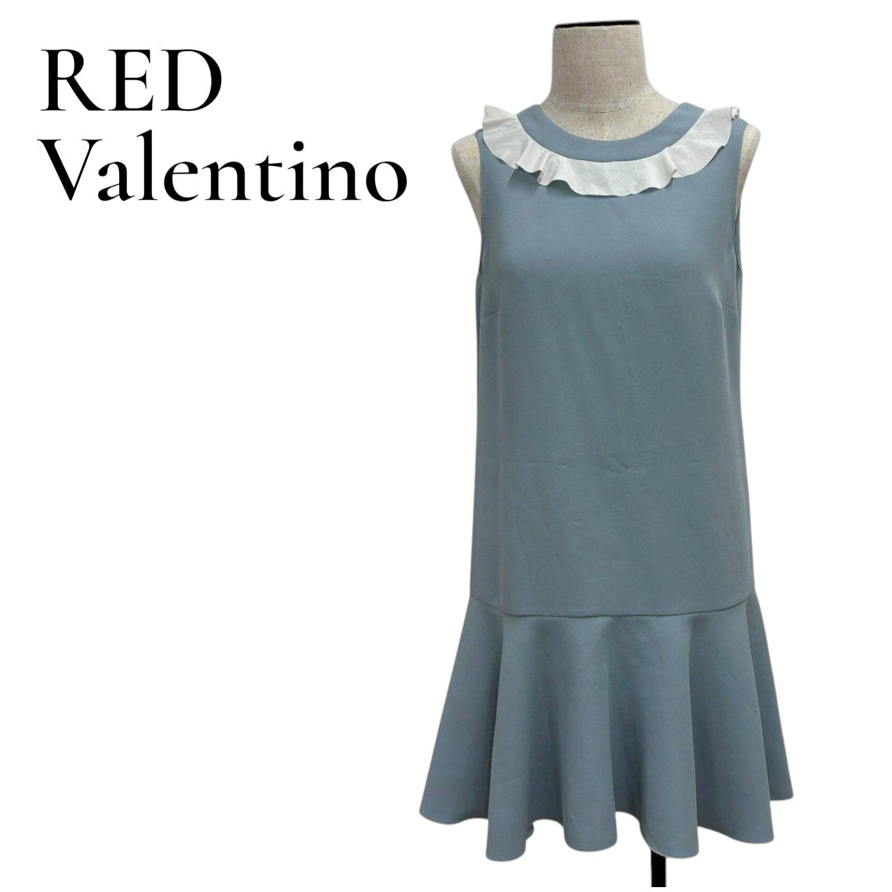 【RC2511-320】RED VALENTINO　ノースリーブ ワンピース 水色 40 レディース