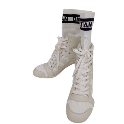 【RC2511-38】Christian Dior ソックスブーツ　白　36