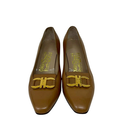 【RC2511-82】SalvatoreFerragamo パンプス 　ブラウン　5 1/2